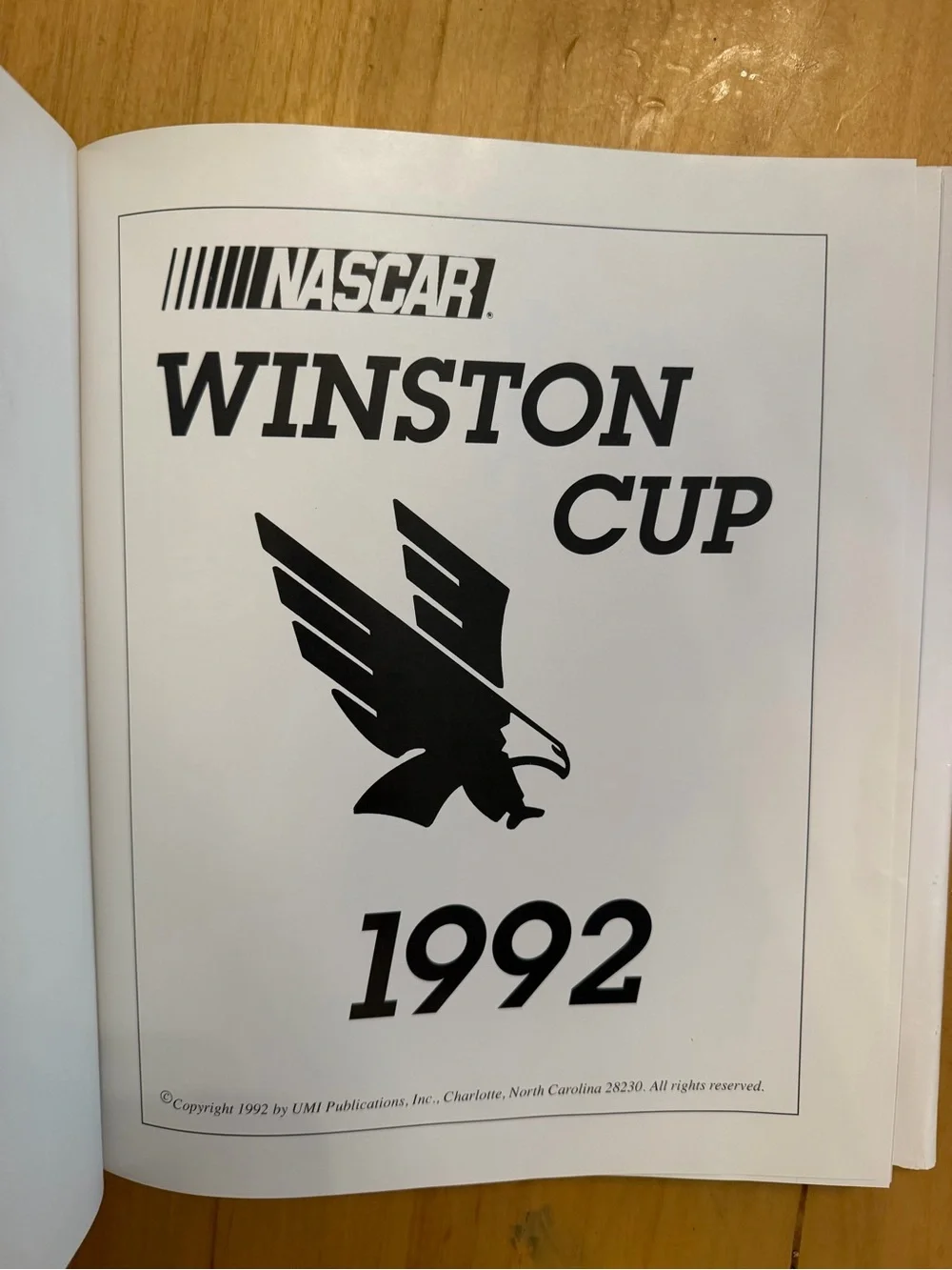 1992 NASCAR Winston Cup Annual Yearbook Richard Petty Ford Racing Book Earnhardt